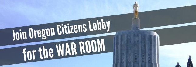 OCL war room website main image with the top of the Oregon State Capital building.