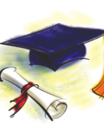 Clipart: Graduation cap and diploma